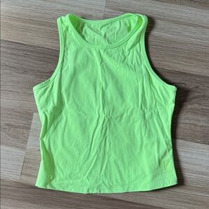 BuffBunny Vibrant Lime High Neck Crop Tank Top